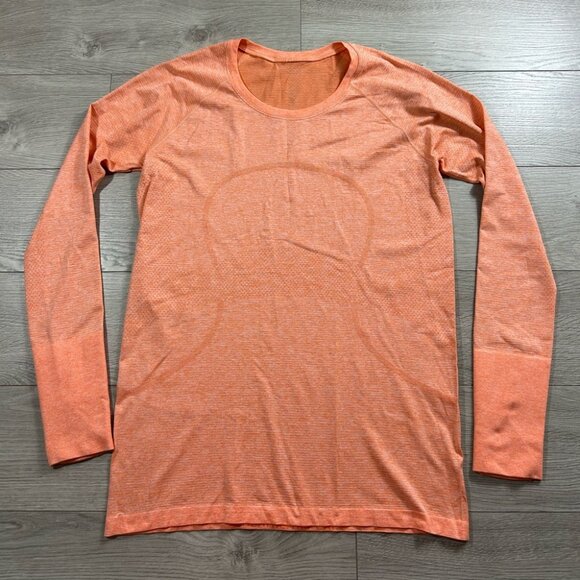 Lululemon Swiftly Tech Long Sleeve 2.0 Amber Orange / White - Picture 5 of 13